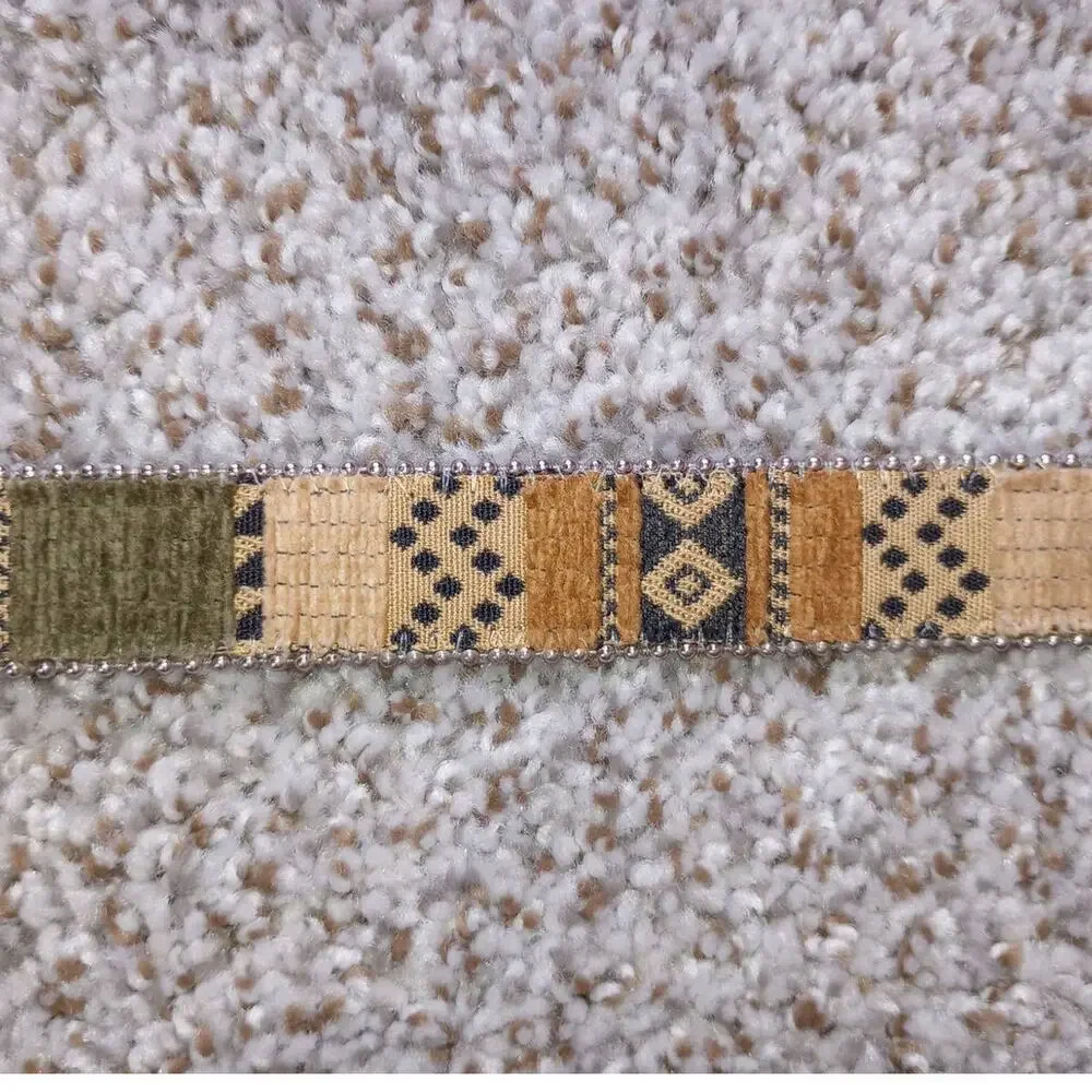 Boho Woven Belt Medium Earth Tone Multicolored Patterned Waist Belt M